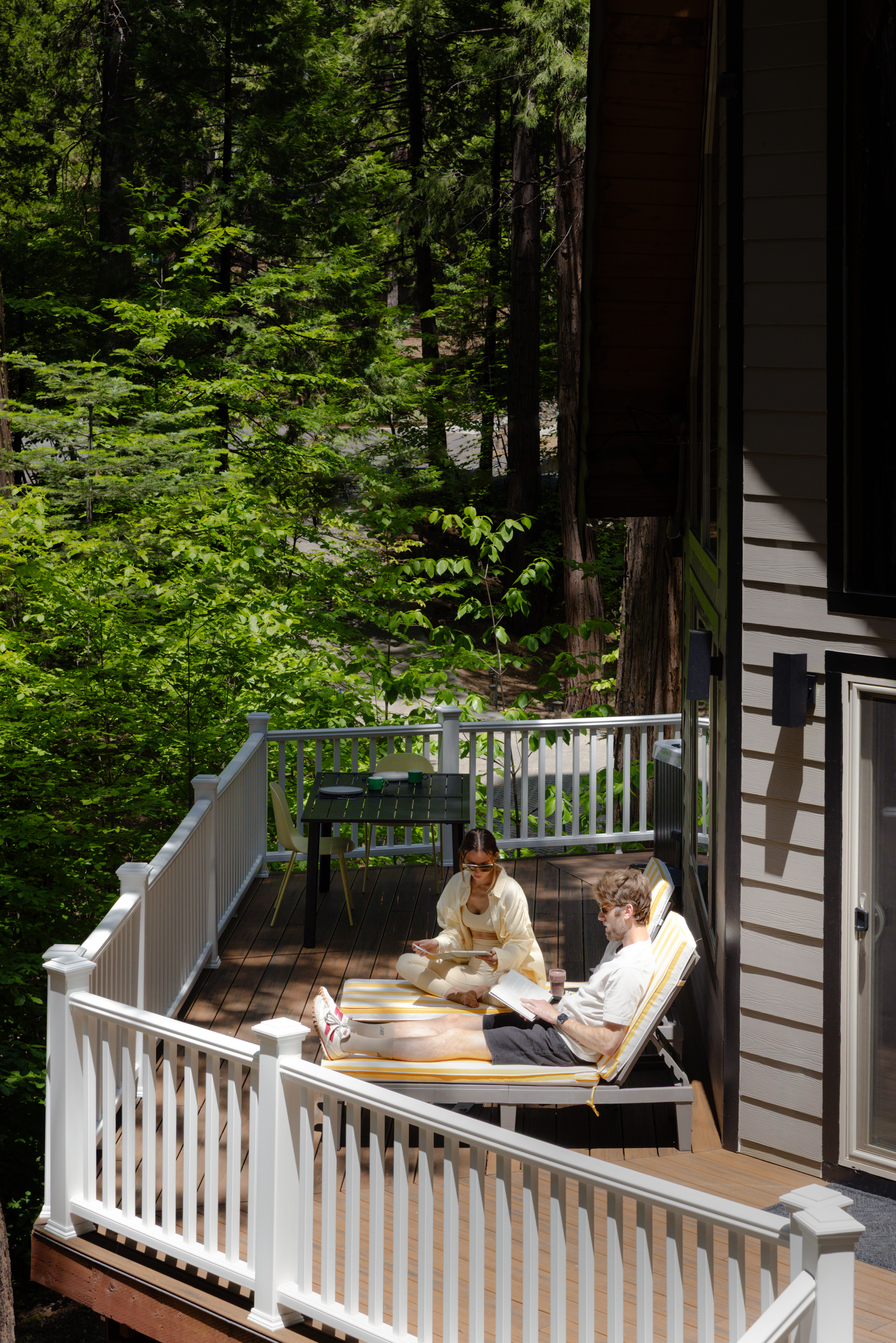 Lounging on the deck