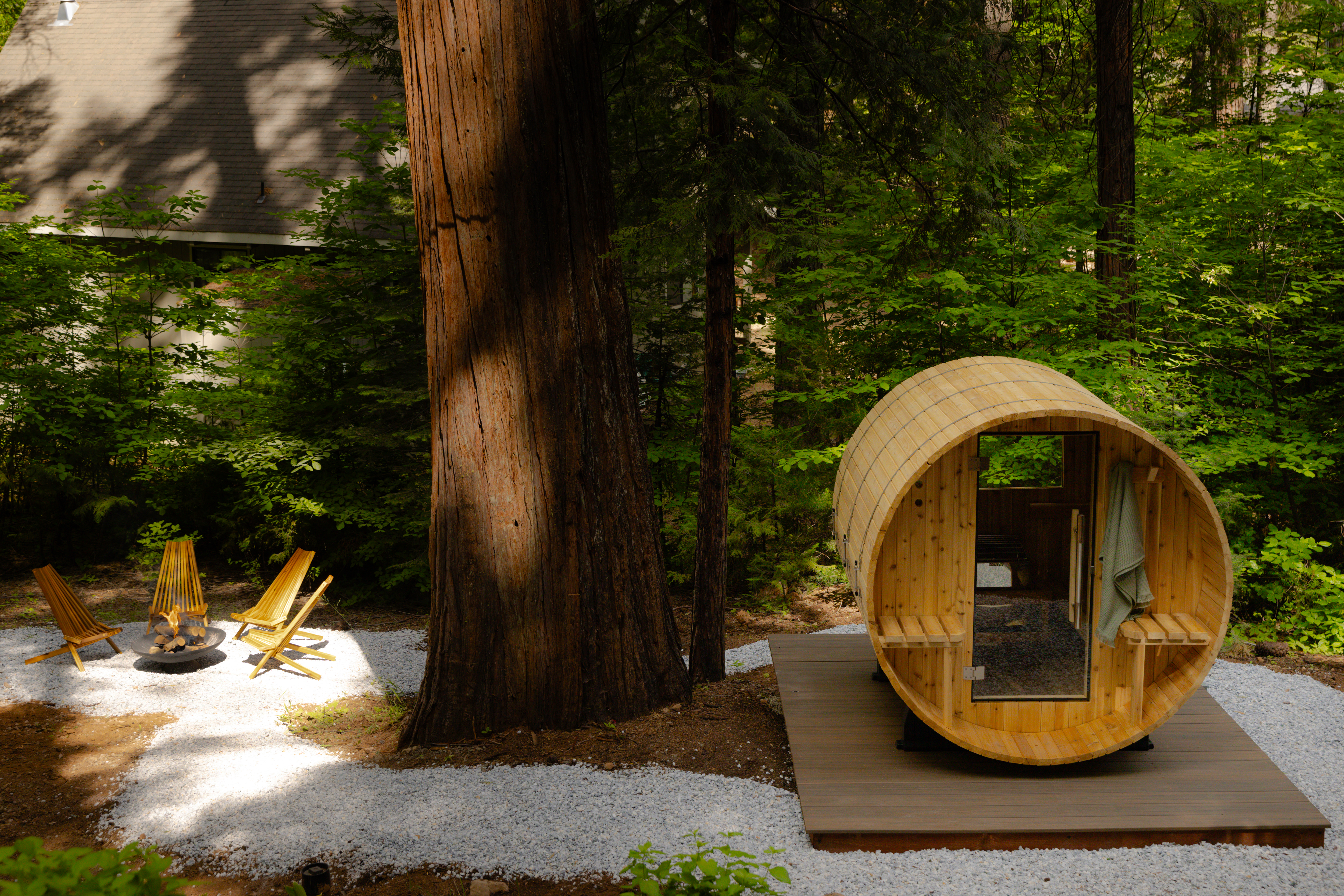 Sauna and fire pit
